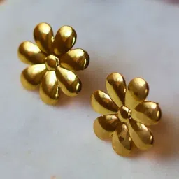 WEAVING HOMES Floral Gold-Plated Studs Earrings-picture-30