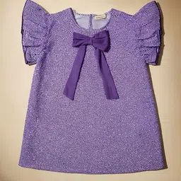 Purple United Kids Polka Dot Print Flutter Sleeve Top-picture-51