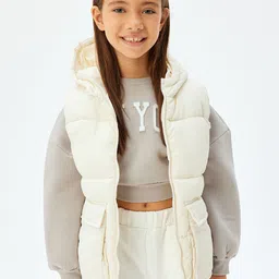 Koton Girls Sleeveless Hooded Puffer Jacket-image-12