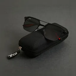 Irayz Unisex Black Lens & Black Square Sunglasses with-image-87
