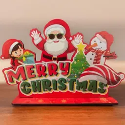 CraftVatika Green Printed Table Small Christmas Showpiece - 6.69 In image 5