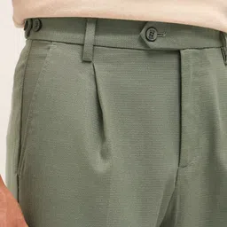 THE BEAR HOUSE Men Woven Textured Regular Fit Formal Trouser image 5