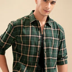 KETCH Men Tartan Checks Opaque Checked Casual Shirt-image-55