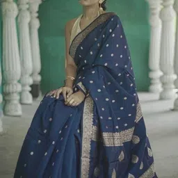 Mufa Woven Design Zari Saree with Blouse Piece image 2