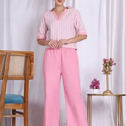 ETC Women V-Neck Pure Cotton Night suit-picture-12