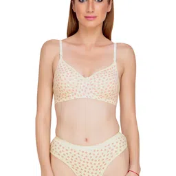 Liigne Pack Of 5 Women Everyday Printed Padded Bra Pure Cotton Lingerie Set image 5