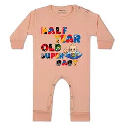 Half Birthday Printed Baby Rompers-image-74