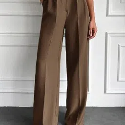 Next One Women Smart High-Rise Easy Wash Pleated Trousers-image-65