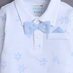 BUMZEE Boys Printed Bodysuit With Trousers Suspender & Cap image 3