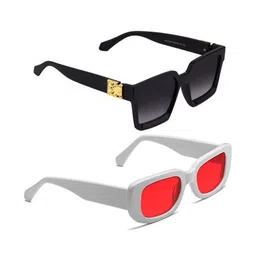 Arzonai Unisex Pack of 2 Rectangle Sunglasses with UV Protected Lens COMBO-2791-image-56