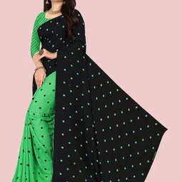 Moda Rapido Polka Dot Poly Georgette Half and Half Saree image 2