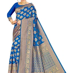 Maroosh Woven Design Zari Silk Blend Banarasi Saree-image-84
