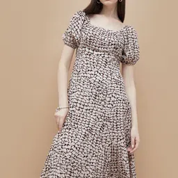 CODE by Lifestyle Floral Print Puff Sleeve A-Line Dress-picture-10