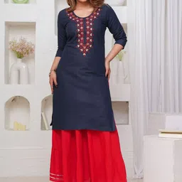 Mehsoos Women Yoke Design Cotton Kurta with Skirt-picture-28