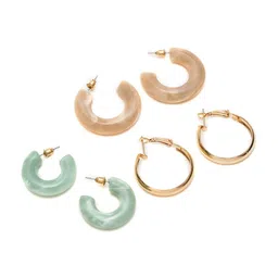 YouBella Set Of 3 Gold-Plated Contemporary Studs image 2
