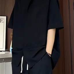 KPOP Men Relaxed Fit Solid Casual Shirt image 5