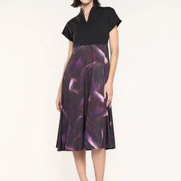 RAREISM V-Neck Printed A-Line Midi Dress-picture-21