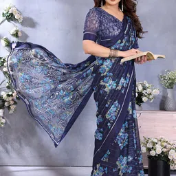 Moda Rapido Floral Print Georgette-Satin Embellished Saree image 3