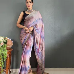 KAYOMMI Tie and Dye Pure Chiffon Ready to Wear Saree-picture-41