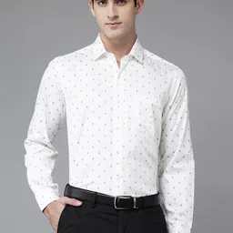 Arrow Manhattan Micro Ditsy Print Pure Cotton Cutaway Collar Slim Fit Formal Shirt-picture-38