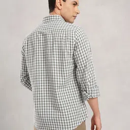 Nautica Cotton Linen Gingham Checked Slim Fit Casual Shirt image 2