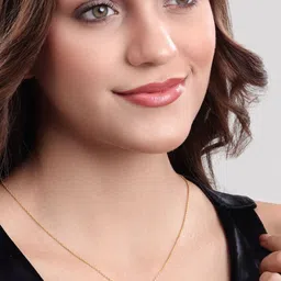 MALENA Gold-Plated Crystals Studded Evil Eye Pendant With Chain image 5