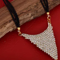 MEMOIR Gold-Plated American Diamond Studded Mangalsutra image 1