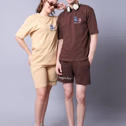 Lazy Lush Pure Cotton Round Neck Half Sleeves T-Shirt With Shorts Co-Ords image 3