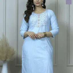 AUZAAI COLLECTION Women Embroidered Thread Work Kurta-picture-11