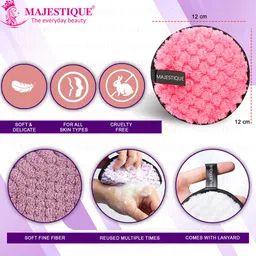 MAJESTIQUE Set Of 2 Reusable Facial Cleansing Sponge Pads For Makeup Removal image 2