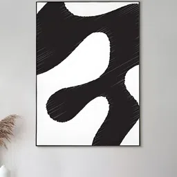 nestroots A Labyrinth of Ink White & Black Canvas Wall Art-picture-37