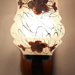 1ST TIME Brown & White Colourblocked Wood Contemporary Rectangle Shaped Wall Lamp image 3