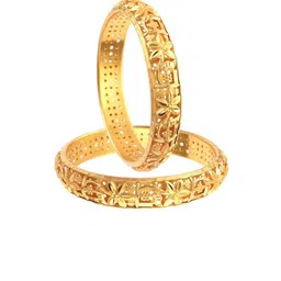 Jewar Mandi Set Of 2 Gold-Plated Bangles image 4