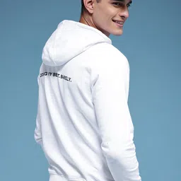 HERE&NOW Pure Cotton Typography Printed Hooded Sweatshirt-picture-31