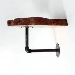 Exotic India Brown 17" Wooden Live Edge Wall Shelf-image-42