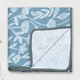 MAFATLAL Sparsh Navy Blue Floral Printed Cotton Skin Friendly 150 GSM AC Room Dohar-picture-20