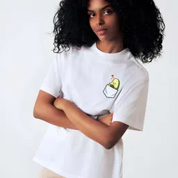 KAIDO Printed Round Neck Extended Sleeves Cotton Regular Fit T-shirt image 3