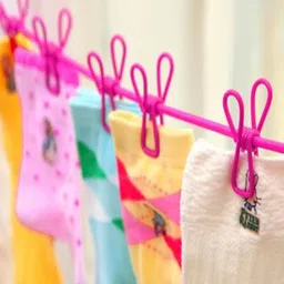 KHANJAN FASHION Purple Clothline With 12 Metal Clips image 5