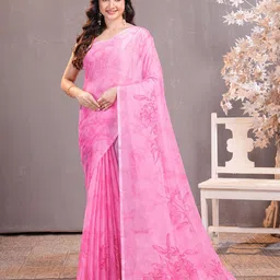 Garden Vareli Floral Printed Pure Chiffon Saree-picture-24