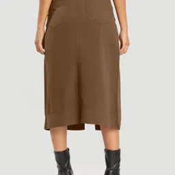 Bene Kleed Pure Cotton Straight Skirt With Front Slit image 5