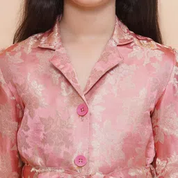 PICCOLO Girls Printed Shirt Collar Top & Trousers With Belt Set image 5