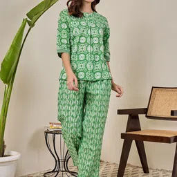 July Women Printed Pure Cotton Night suit-image-3