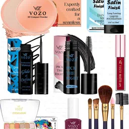VOZO Set Of 12 Lipstick, Eyeliner, Compact Powder, Eyeshadow, Brushes & Nail Polish image 1