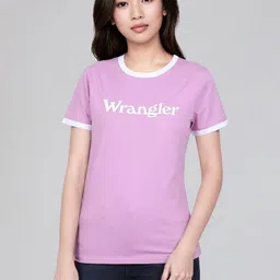 Wrangler Women Brand Logo Printed Pure Cotton Slim Fit T-shirt-picture-19
