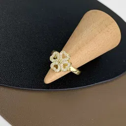 TheVineGirl Gold Plated Cubic Zirconia Studded Adjustable Finger Rings image 2