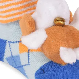 Yellow Bee Boys Teddy Bear Stuffed Patterned Ankle Length Socks image 4
