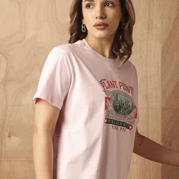 The Roadster Lifestyle Co Printed Cotton Oversized Fit T-Shirt image 4