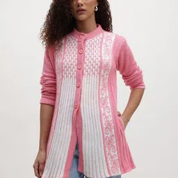 Roadster Women Pink Wool Cardigan Sweaters-image-91