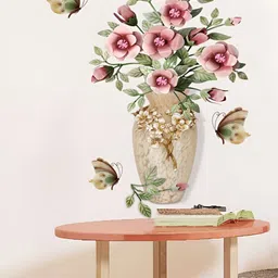 Asian royal Pink & Green Floral Printed Waterproof Decals and Sticker-image-18