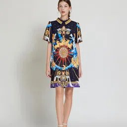 JC Collection Ethnic Motifs Printed A-Line Dress image 1